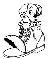 coloriage les 101 dalmatiens le chiot dans la chaussure